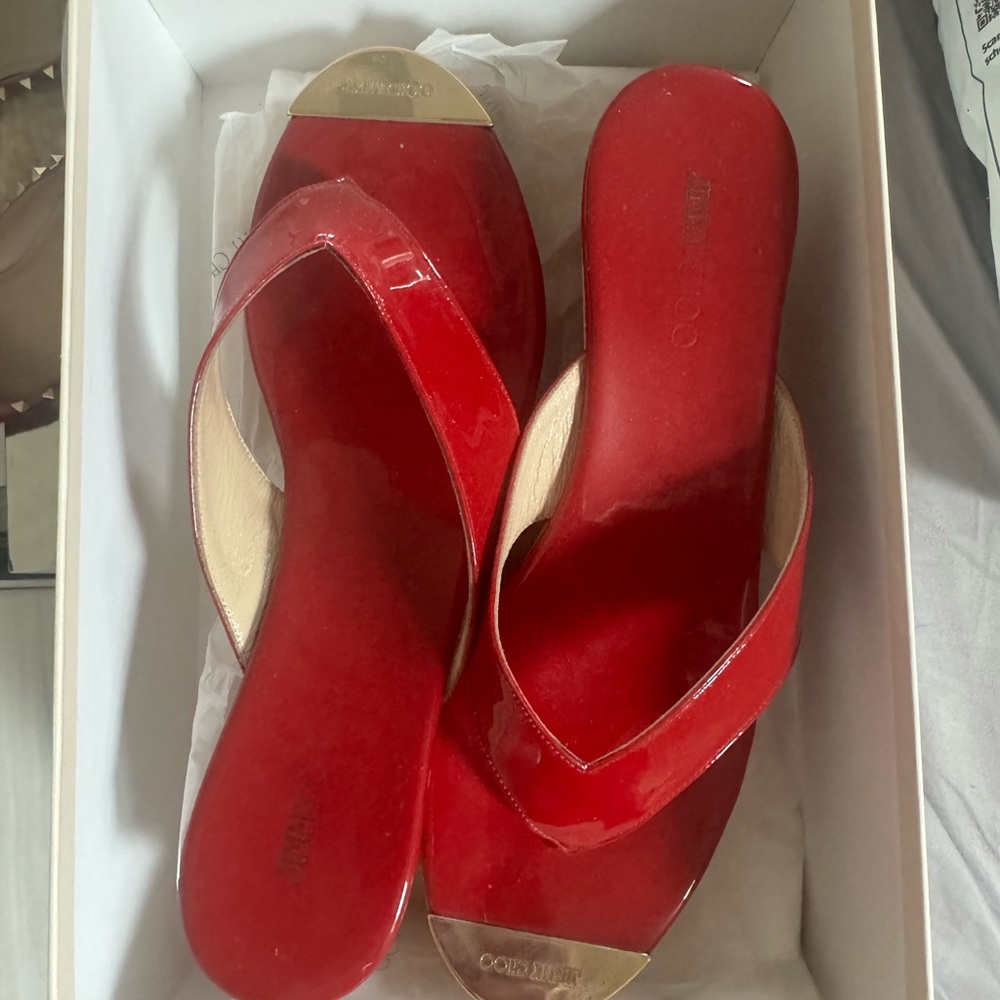 Red jimmy choo wedges